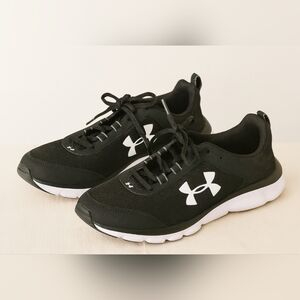 Under Armour Black and White Charged Sneakers